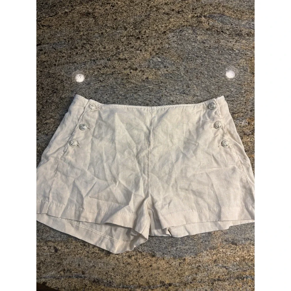 L'Agence Womens Shorts Oat Jude 100%‎ Linen Sailor Shorts Size 31 High Rise